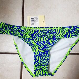 Neon animal print bikini bottoms